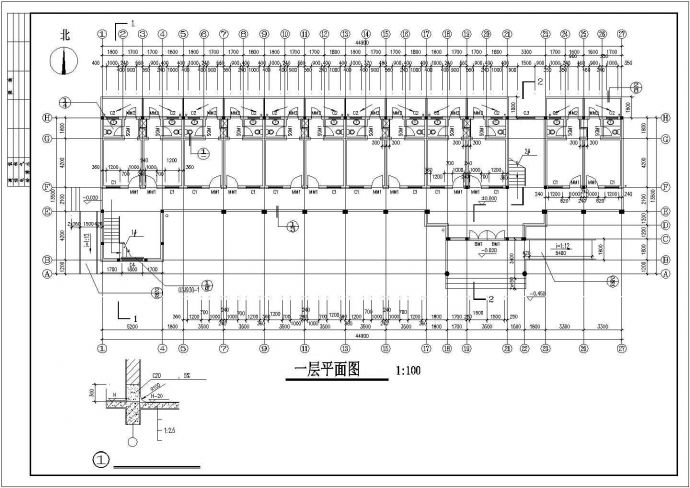 某四层养老院建筑扩初图(CAD)_图1