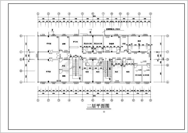 某乡卫生院四层综合楼建筑扩初图(CAD)-图二