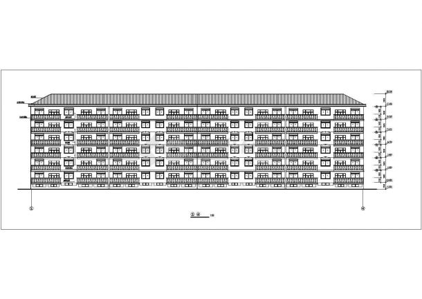 烟台市小区七层框架住宅楼平立剖面设计CAD图纸（含阁楼和架空层）-图一