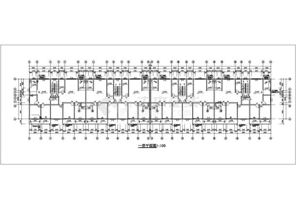 烟台市小区七层框架住宅楼平立剖面设计CAD图纸（含阁楼和架空层）-图二