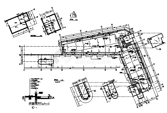 某市六层框架结构第二医院心理综合楼建筑施工cad图_综合楼施工-图二