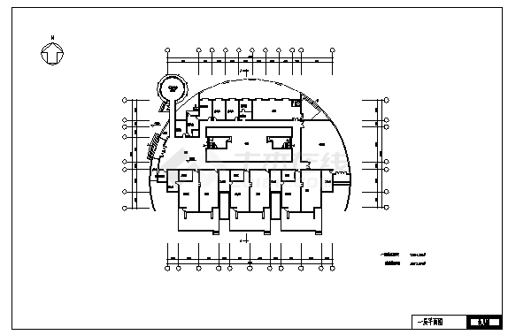 2800平方米某三层绿色家园幼儿园教学楼建筑设计cad图（带效果图，共七张）-图一