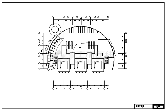 2800平方米某三层绿色家园幼儿园教学楼建筑设计cad图（带效果图，共七张）-图二