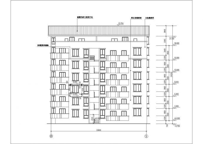 1300平米左右6+1层框架结构住宅楼建筑设计CAD图纸（六层为复式）_图1