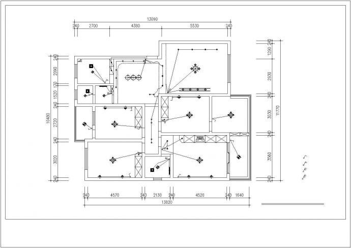 香樟园小区多层住宅全套装修施工设计cad图(含插座布置图)_图1