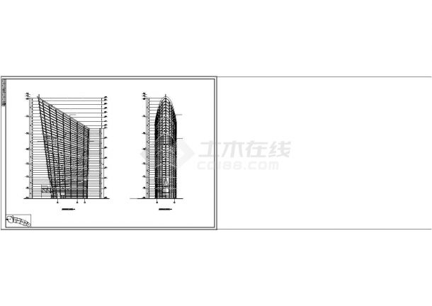 某高层钢塔框剪会展中心cad施工设计图-图二