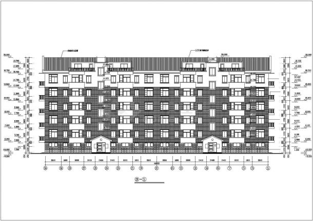 3280平米七层框混结构住宅楼建筑设计CAD图纸（含阁楼和车库层）-图二