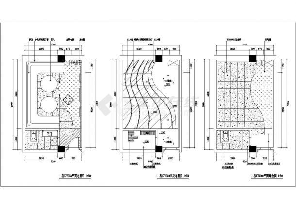 某KTV歌城现代流行风格室内装修设计cad全套施工图-图二
