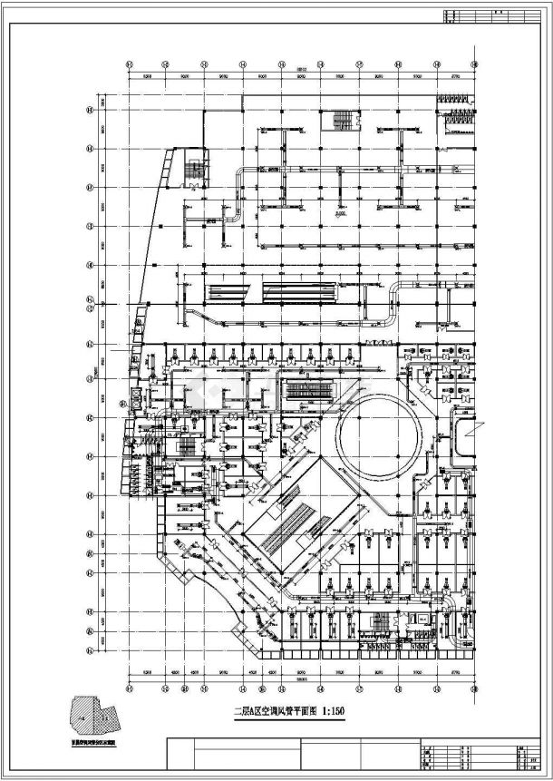 市大型广场空调整套cad设计平面图纸-图一