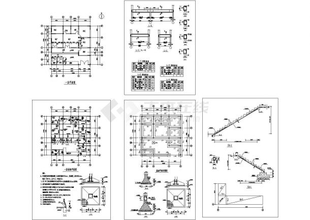 某单层砖混住宅楼结构施工图（CAD）-图一