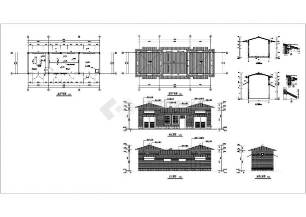 某工厂单层砖混结构配电房设计cad全套建筑施工图（标注详细）-图一