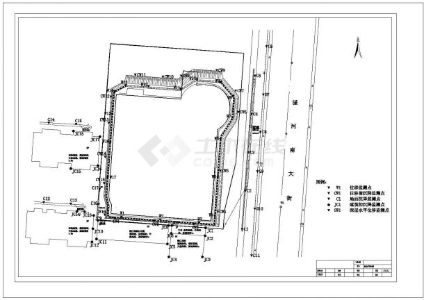 某医院扩建工程16米深基坑桩锚加土钉墙支护设计cad全套施工图（含设计说明，含计算书）-图二