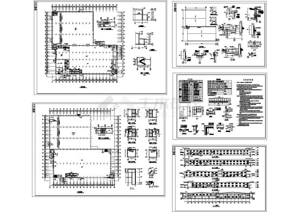 某单层轻钢结构工业厂房设计cad全套建筑施工图（含设计说明）-图二