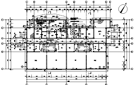 某市复兴地区四层幼儿园教学楼建筑设计cad图(含四个方案设计，共二十三张)-图二