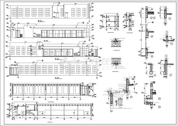 某工厂2600平米单层框架结构职工食堂建筑CAD设计图纸（含夹层）-图二