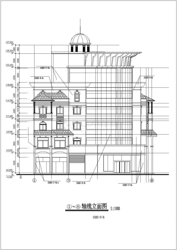 4200平米6层硂框架结构商业综合楼建筑CAD设计图纸（底层商店）-图一
