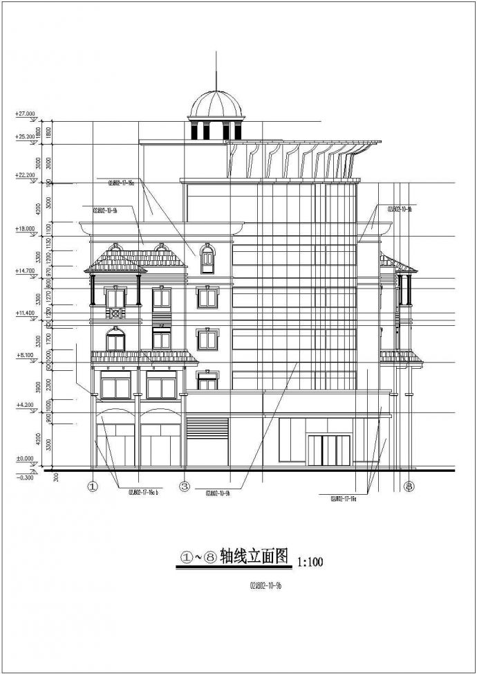 4200平米6层硂框架结构商业综合楼建筑CAD设计图纸（底层商店）_图1