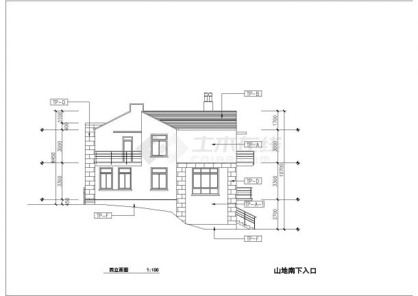 广州某现代化村镇341平米3层框混结构独栋别墅平立剖面设计CAD图纸-图一