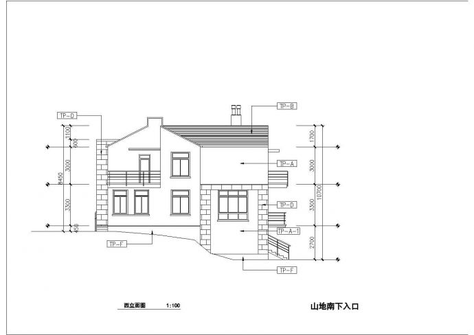 广州某现代化村镇341平米3层框混结构独栋别墅平立剖面设计CAD图纸_图1