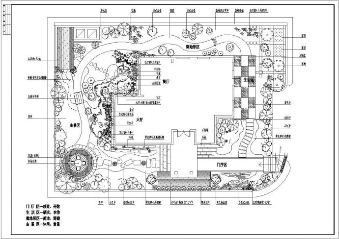 珠海某别墅花园景观设计cad图_图1