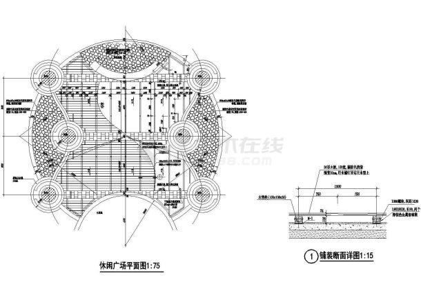 天长某广场铺装方案图-图二