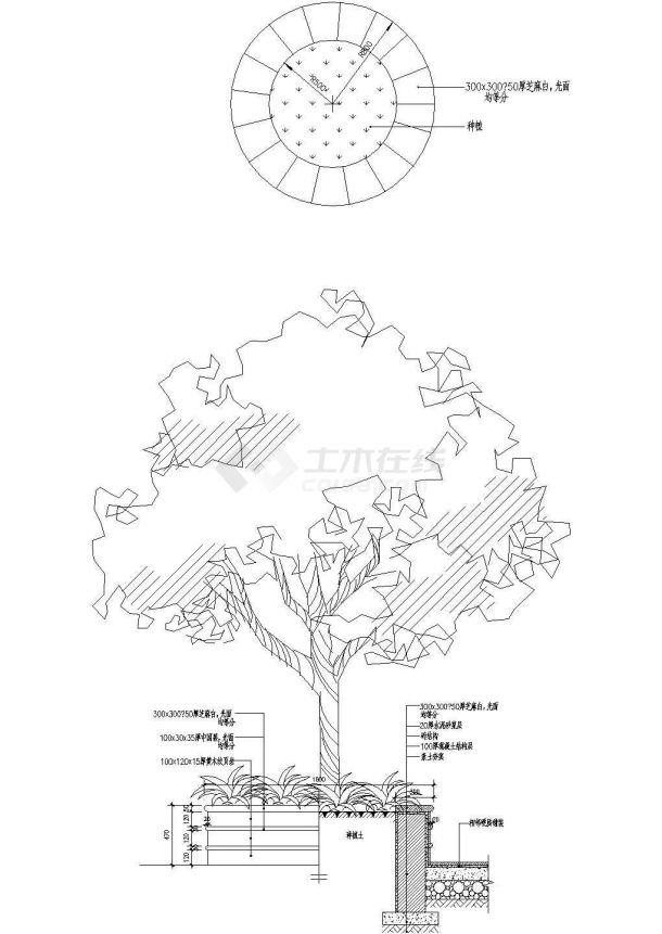 某精美树池施工参考CAD布置图-图一