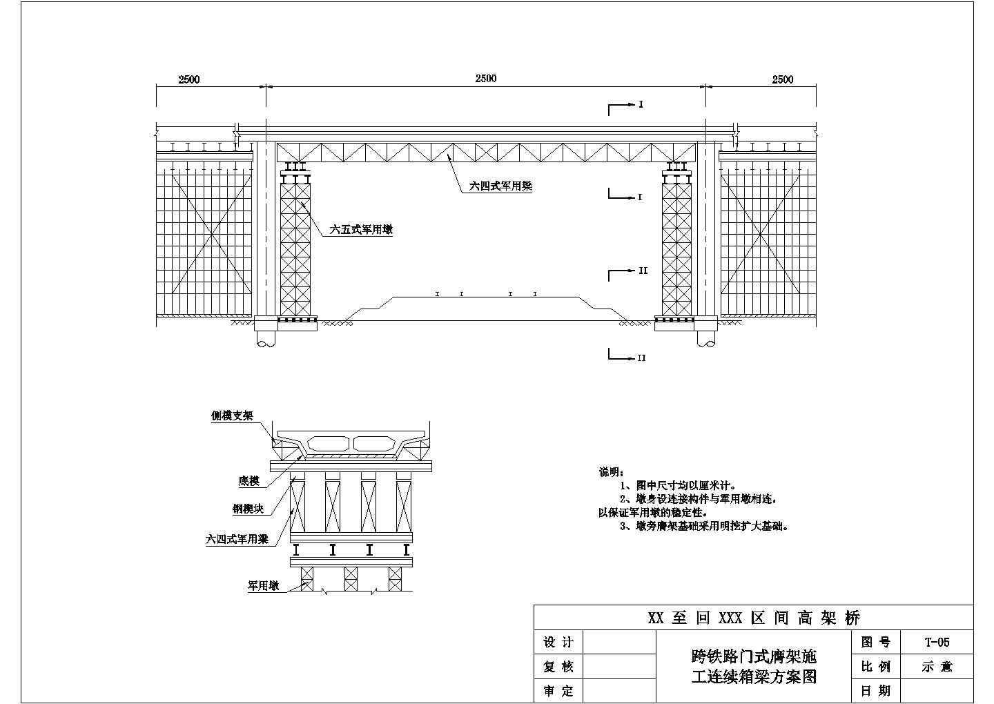 跨铁路门式膺架施工连续箱梁方案图设计