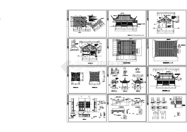 1层182.6平米茶楼古亭建筑设计图-图一