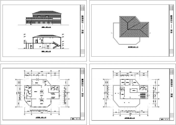 2层495平米茶室建筑方案设计cad图_图1