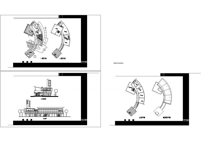 3层生态湖滨茶馆建造设计方案图_图1
