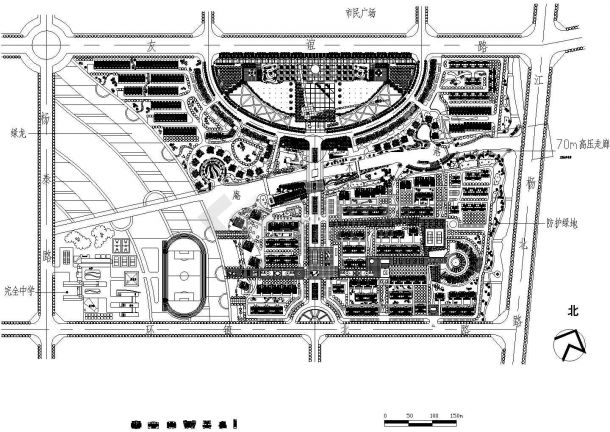 汉川市现代风格多层小区建筑设计规划cad图纸-图一
