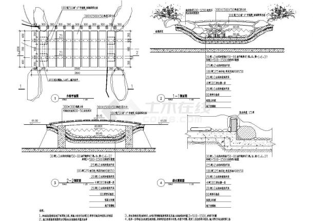 某景观木桥跌水断面图-图二