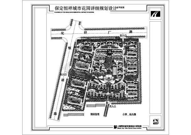 高州市美式多层小区建筑设计规划cad图纸，共一张-图一