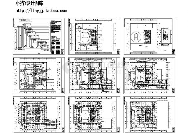 -1+12层某地大医院综合楼电气设计cad施工图【各层消防平面图 消防系统图】-图一