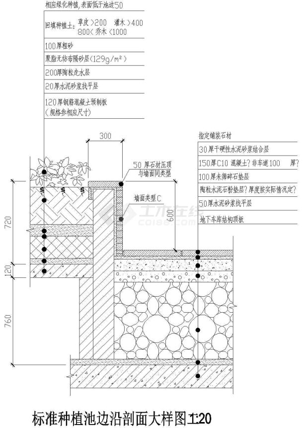 一地区经典种植池边沿设计详图-图二