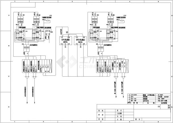 AC220V双电源自动切换原理图cad 图纸-图一