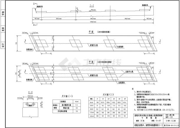 连续箱梁桥桥墩挡块设计CAD详图-图二