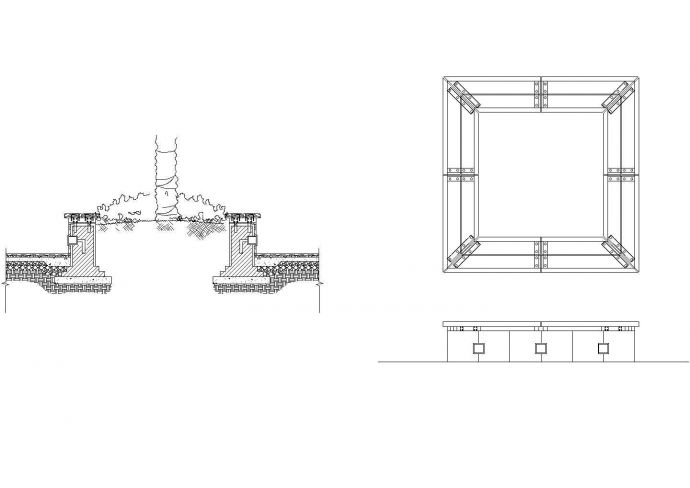 座凳树池平立剖面CAD布置图_图1