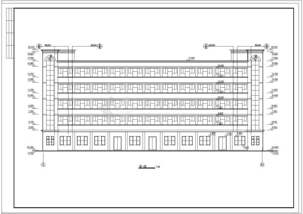 某市工业区宿舍楼建筑设计施工cad图纸-图一