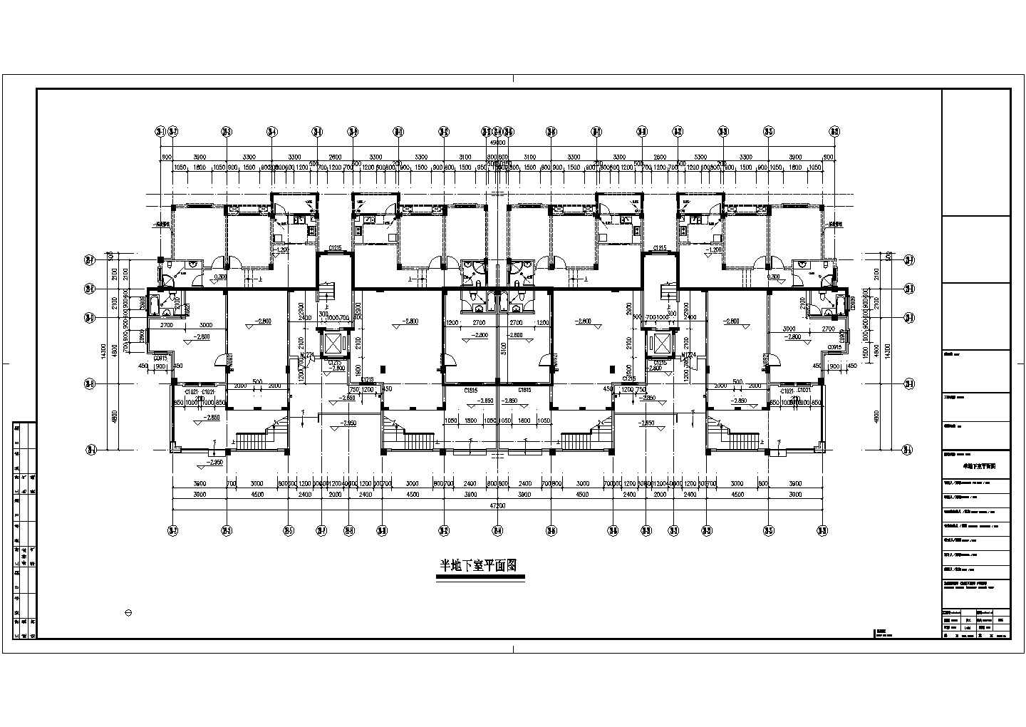某四层花园洋房建筑施工图（带入户花园)(CAD)