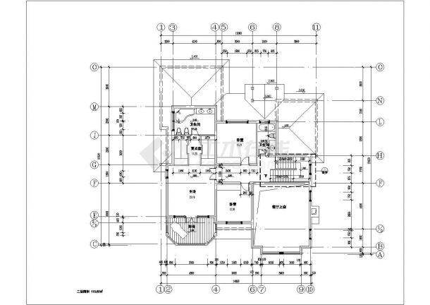 某高档住宅区多层框架结构别墅设计cad全套建筑施工图（含设计说明，含多栋设计，含效果图）-图二