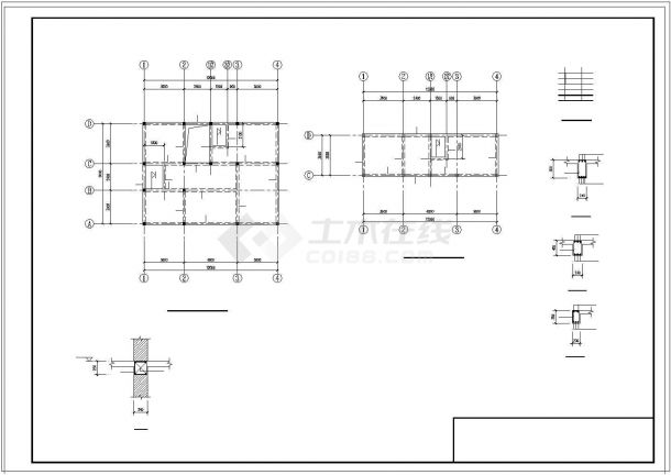 农民自建砖混住宅楼结构cad图纸-图二