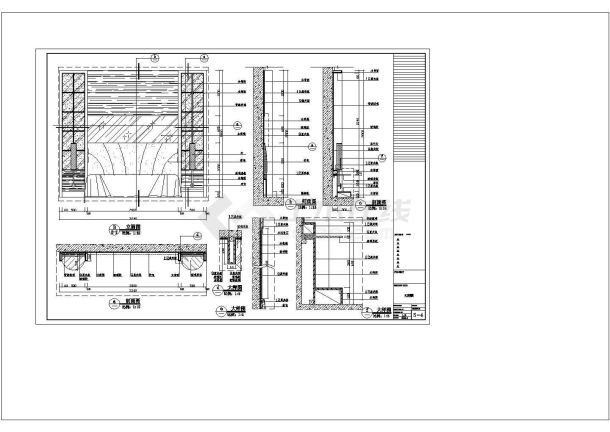 客房背景墙装饰详图办公空间cad节点详图设计-图一