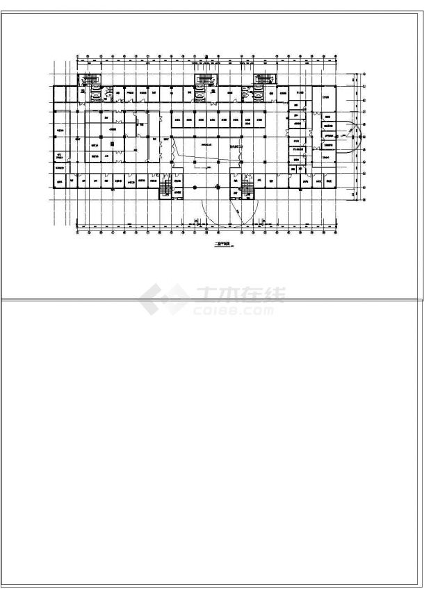 陕西医院综合楼施工设计cad方案图-图二