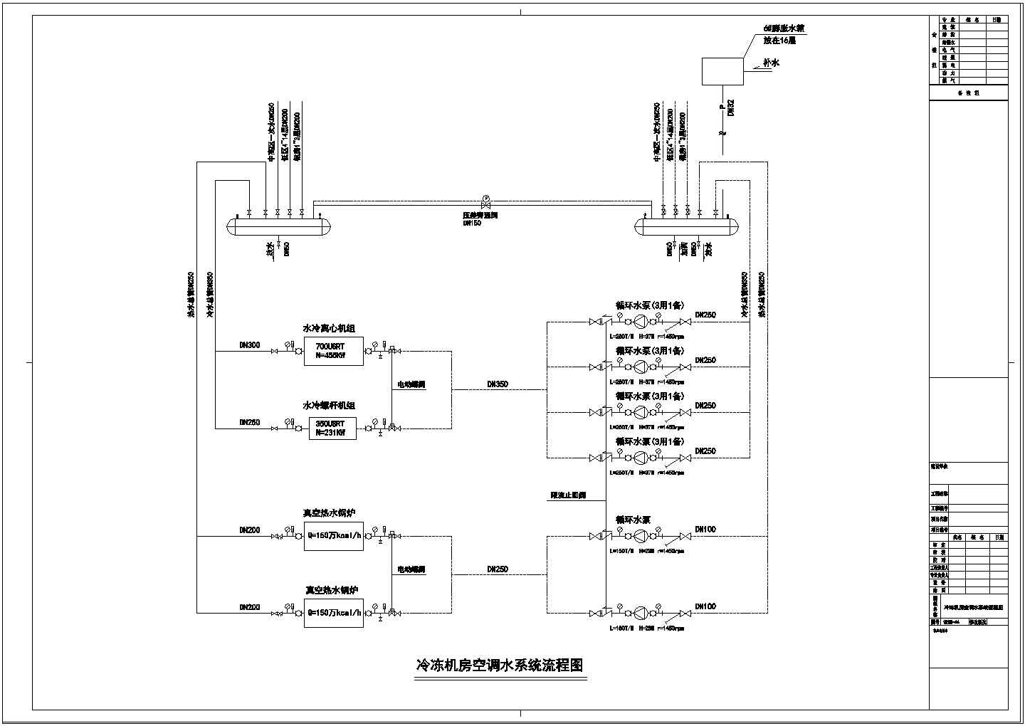 杭州某大厦空调施工cad设计图纸