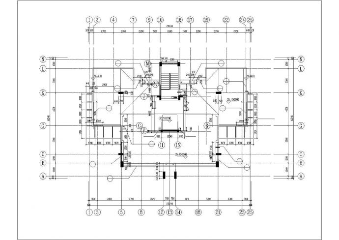 9200平米13层框架结构住宅楼平立剖面设计CAD图纸（含跃层和机房层）_图1