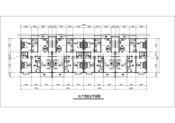 辽阳市某新建小区130平米左右的平面户型设计CAD图纸（8张）-图二
