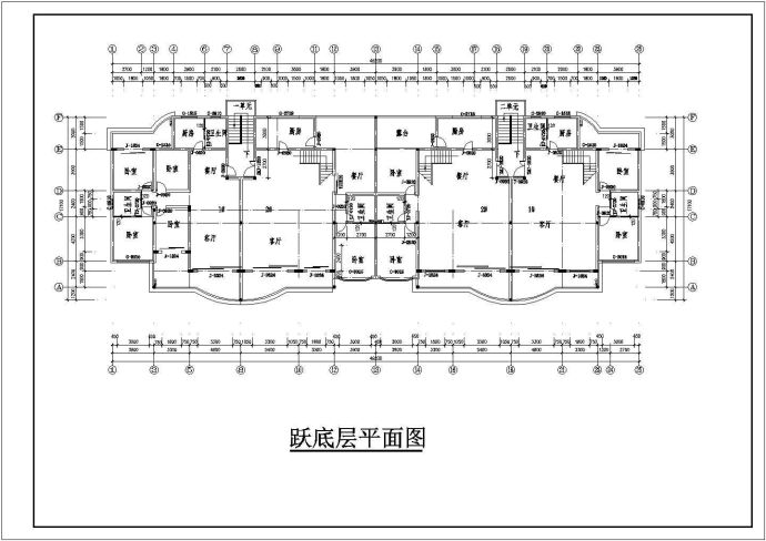 某地区多层住宅建筑cad平面图_图1