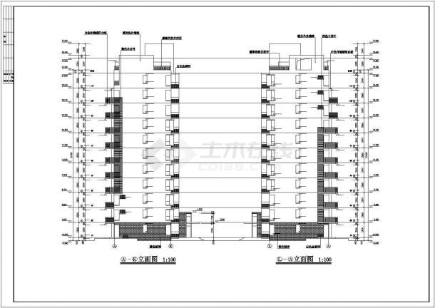 小区6000平米12层框架结构住宅楼建筑设计CAD图纸（含跃层）-图一