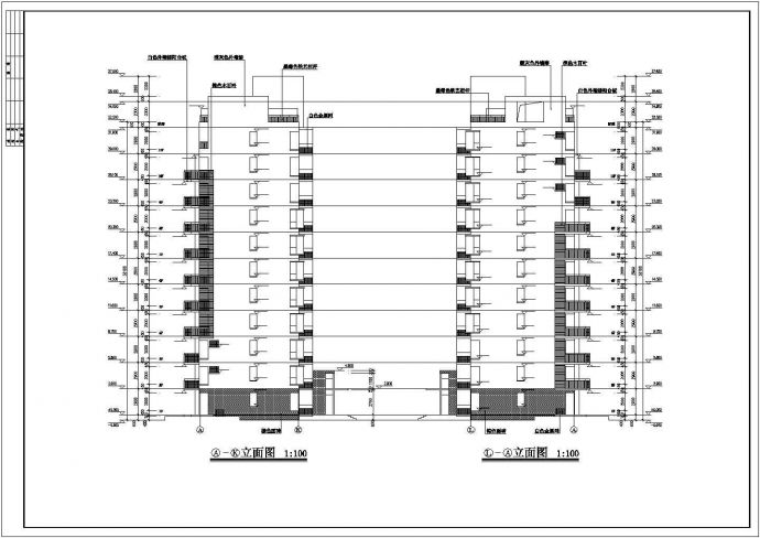 小区6000平米12层框架结构住宅楼建筑设计CAD图纸（含跃层）_图1